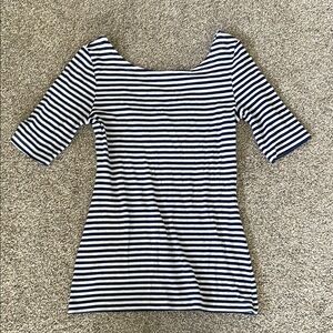 Navy and White Striped Top